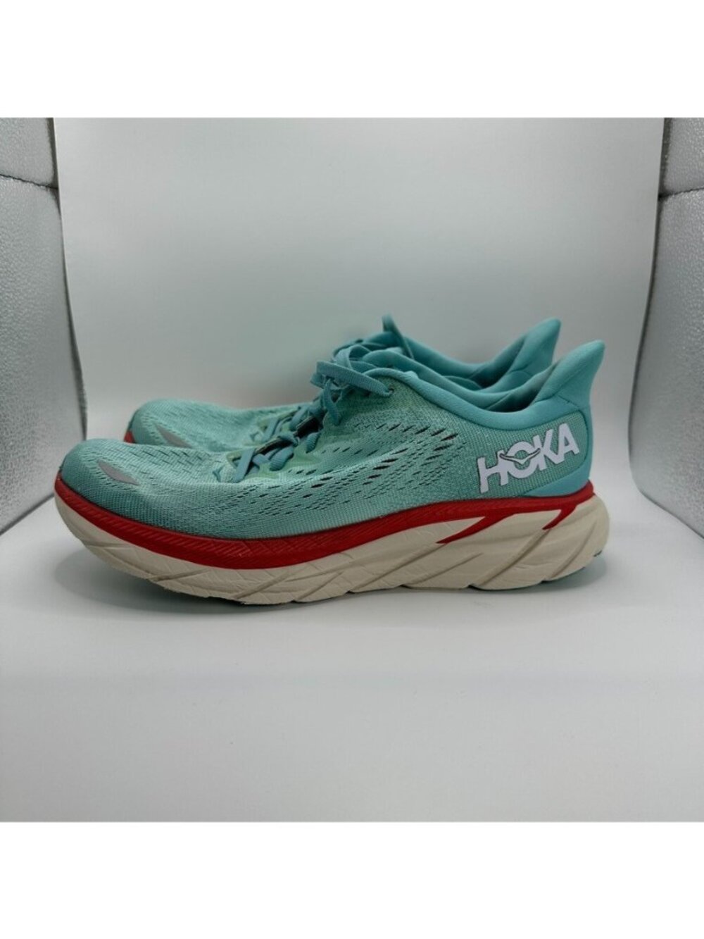 Hoka One One W Clifton 8 Shoes Womens Size 7.5 B Blue Coral Running Cushioned - Picture 5 of 9